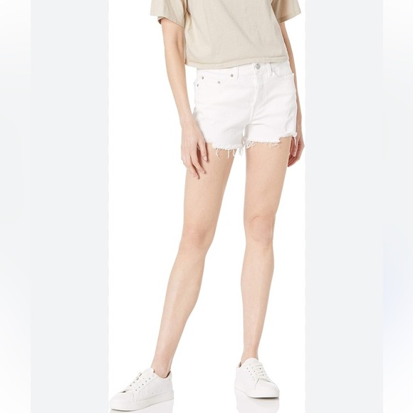 Gap hadley white jean cut off shorts zip/button front w pockets women's size 2 - Picture 1 of 8